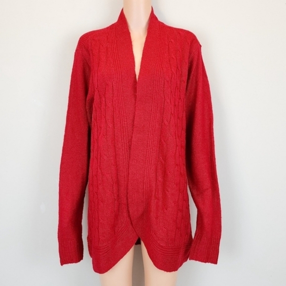 Jason Maxwell Red Cardigan Sweater V-Neck Knit - Picture 1 of 9